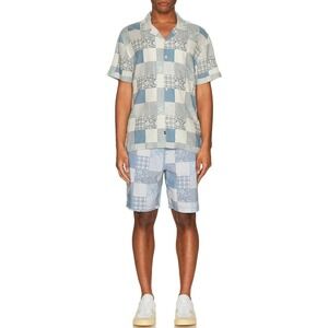 RAILS Kian Sprint Patchwork Shorts XL Blue White RM-511-906A-5164 Mens NEW